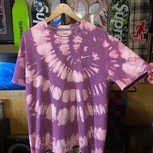Nike Purple reverse dye Tie-Dye Shirt mens size XL embroidered check
